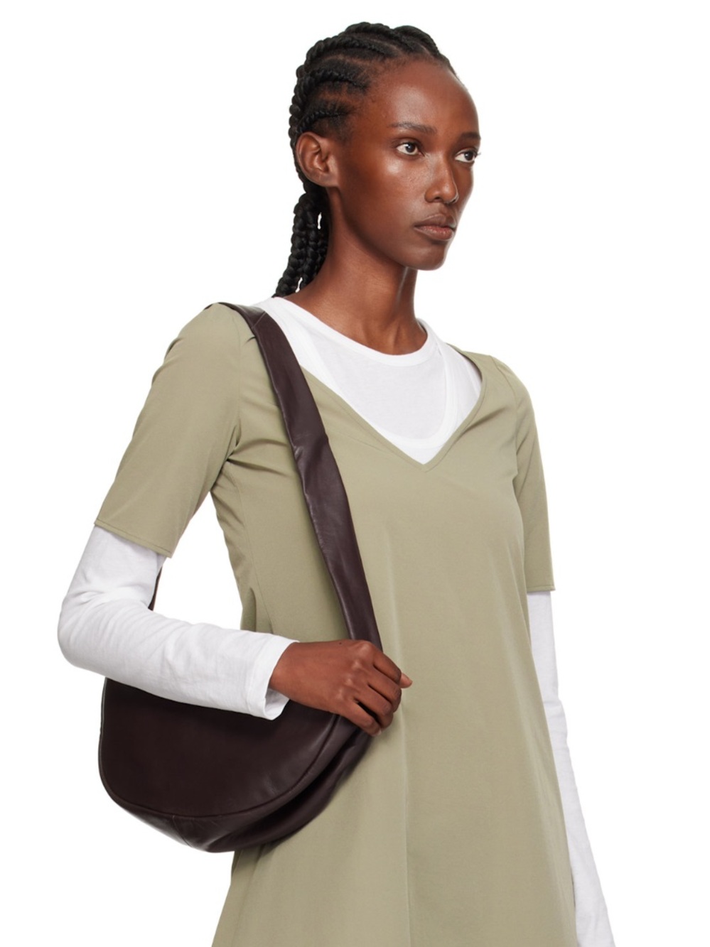 St Agni Leather Crescent Bag - Picture 2 of 7